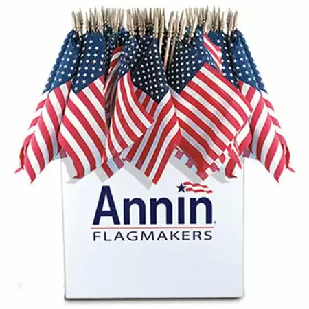 Annin Flagmakers US Hand Flag - 72 Count, 8 x 12 in., Pack Of 48 (8