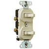 Double Single-Pole Switch, Almond