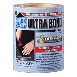 Ultra Bond Roof Repair, Self-Adhesive, Black, 6-In. x 25-Ft.