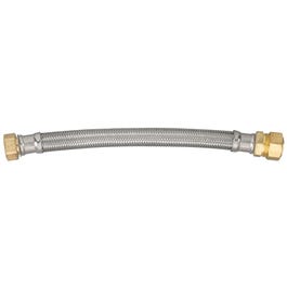 Water Heater Connector, Lead-Free, Braided Stainless Steel, 7/8 Compression x 3/4 FIP x 18-In.
