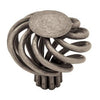 Cabinet Knob, Large Wire Swirl, Pewter, 1-5/8-In.