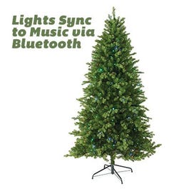 Feel Real Artificial Pre-Lit Christmas Tree, Bluetooth Enabled, 550 dual LED Lights, Hinged, 7.5-Ft.