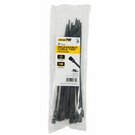 Releasable Cable Tie, Black, 8-In., 25-Pk.