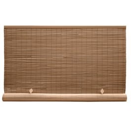 Roll Up Blind, Woodgrain PVC, 60 x 72-In.