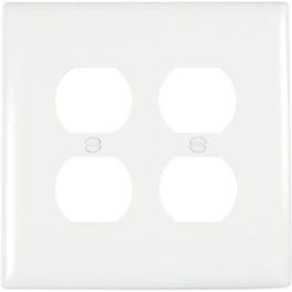 White Double Duplex Nylon Wall Plate