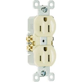 Standard Duplex Outlet, Ivory, 2-Pole, 3-Wire Grounding, 15-Amp., 125-Volt