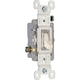 Illuminated Toggle Switch, SP, Grounding, Almond, 120-Volt, 15-Amp