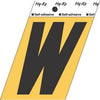 Address Letters, W, Black/Gold Aluminum, Adhesive, 3.5-In.