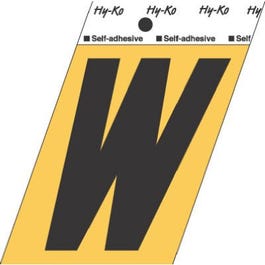 Address Letters, W, Black/Gold Aluminum, Adhesive, 3.5-In.
