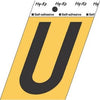Address Letters, U, Black/Gold Aluminum, Adhesive, 3.5-In.