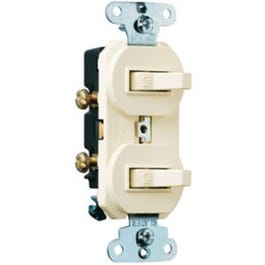 Single Pole & 3-Way Switch, Grounding, Light Almond, 15-Amp, 120/277-Volt