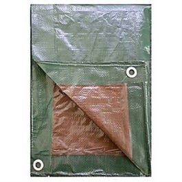 Polyethylene Tarp, Green/Brown, 15 x 20-Ft.