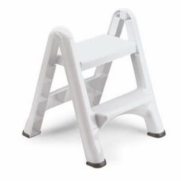 Folding 2-Step Stool, White