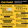 Cub Cadet Mulching Blade for Cutting Decks