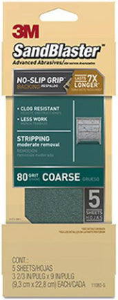 SANDPAPER 2/3 X 9IN NO-SLIP GRIP 80G 5PK