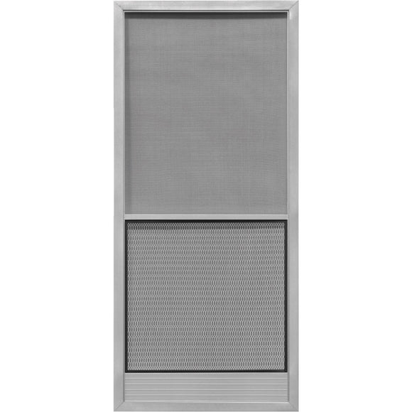 Precision Screen Capri 36 In. W x 80 In. H x 7/8 In. Thick Gray Steel Screen Door