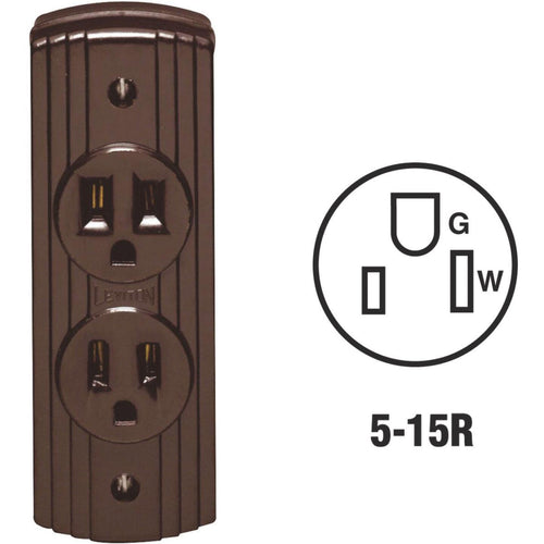 Leviton 15A Surface Mount Brown 5-15R Power Outlet