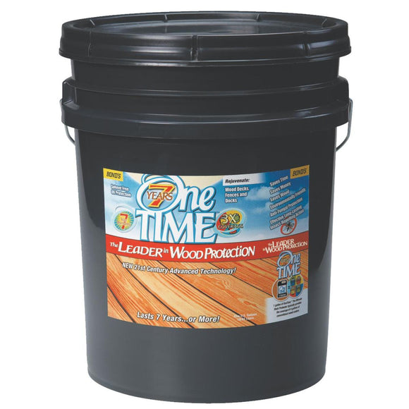 One TIME Red Cedar Wood Preservative, Protector & Stain All In One, 5 Gal.