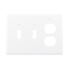 Eaton Cooper Wiring Devices PJ28W 3-Gang White Polycarbonate Medium Combination Wallplate