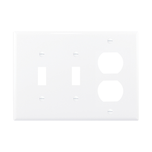 Eaton Cooper Wiring Devices PJ28W 3-Gang White Polycarbonate Medium Combination Wallplate