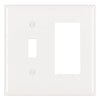 Pass & Seymour Trademaster Plate 2-Gang 1toggle 1 Decorator White