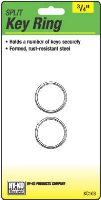 Hy-ko Products Company 3/4 Split key rings / 2 per card