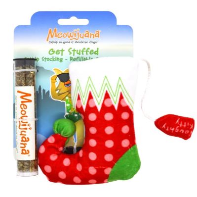 Meowijuana Get Stuffed Stocking Refillable Plush Catnip Cat Toy