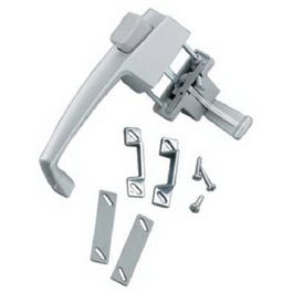Screen & Storm Door Latch, Out-Swinging, Push-Button, Aluminum