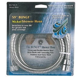Shower Hose, Bungy Metal Stretch, Brushed Nickel, 59-In.