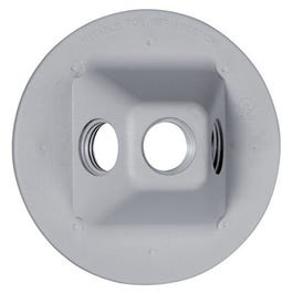 Weatherproof Lamp Holder Cluster Cover, Round, Three Outlets, Non-Metallic, Gray
