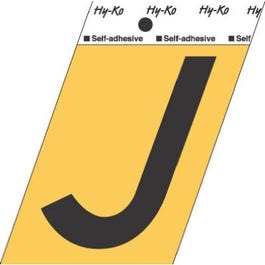 Address Letters, J, Black/Gold Aluminum, Adhesive, 3.5-In.