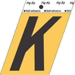 Address Letters, K, Black/Gold Aluminum, Adhesive, 3.5-In.