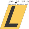 Address Letters, L, Black/Gold Aluminum, Adhesive, 3.5-In.