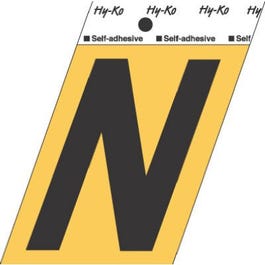 Address Letters, N, Black/Gold Aluminum, Adhesive, 3.5-In.