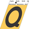 Address Letters, Q, Black/Gold Aluminum, Adhesive, 3.5-In.