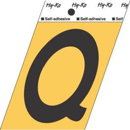 Address Letters, Q, Black/Gold Aluminum, Adhesive, 3.5-In.
