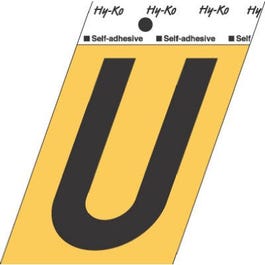 Address Letters, U, Black/Gold Aluminum, Adhesive, 3.5-In.