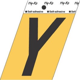Address Letters, Y, Black/Gold Aluminum, Adhesive, 3.5-In.