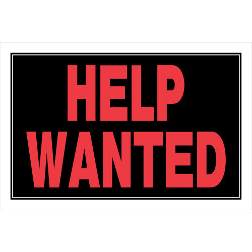 Hillman Help Wanted Sign Black and Red (8