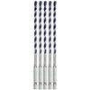 BluGranite Turbo Hammer Drill Bit, Carbide, 3/16 x 4 x 6-In., 5-Pk.