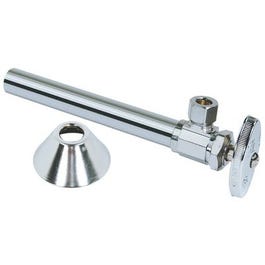 Chrome Angle Sweat Stop Valve, 5/8 x 3/8-In.  With 5 Sweat Extension