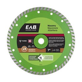 Diamond Saw Blade, Turbo Rim, 7-In.