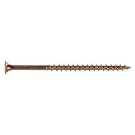 Fas-N-Tite Wood Screws, Phillips, Zinc & Yellow, 3-In. x 8, 1/4-Keg Bucket