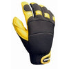 Hybrid Leather Work Gloves, Goatskin, Textured Grip, Men's Medium
