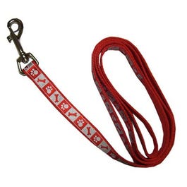 Lazer Brite Dog Leash, Reflective, Red, 5/8-In. x 4-Ft.