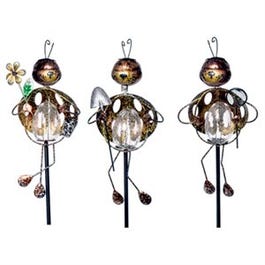 LED Solar Stake Light, Metal Bug, Assorted